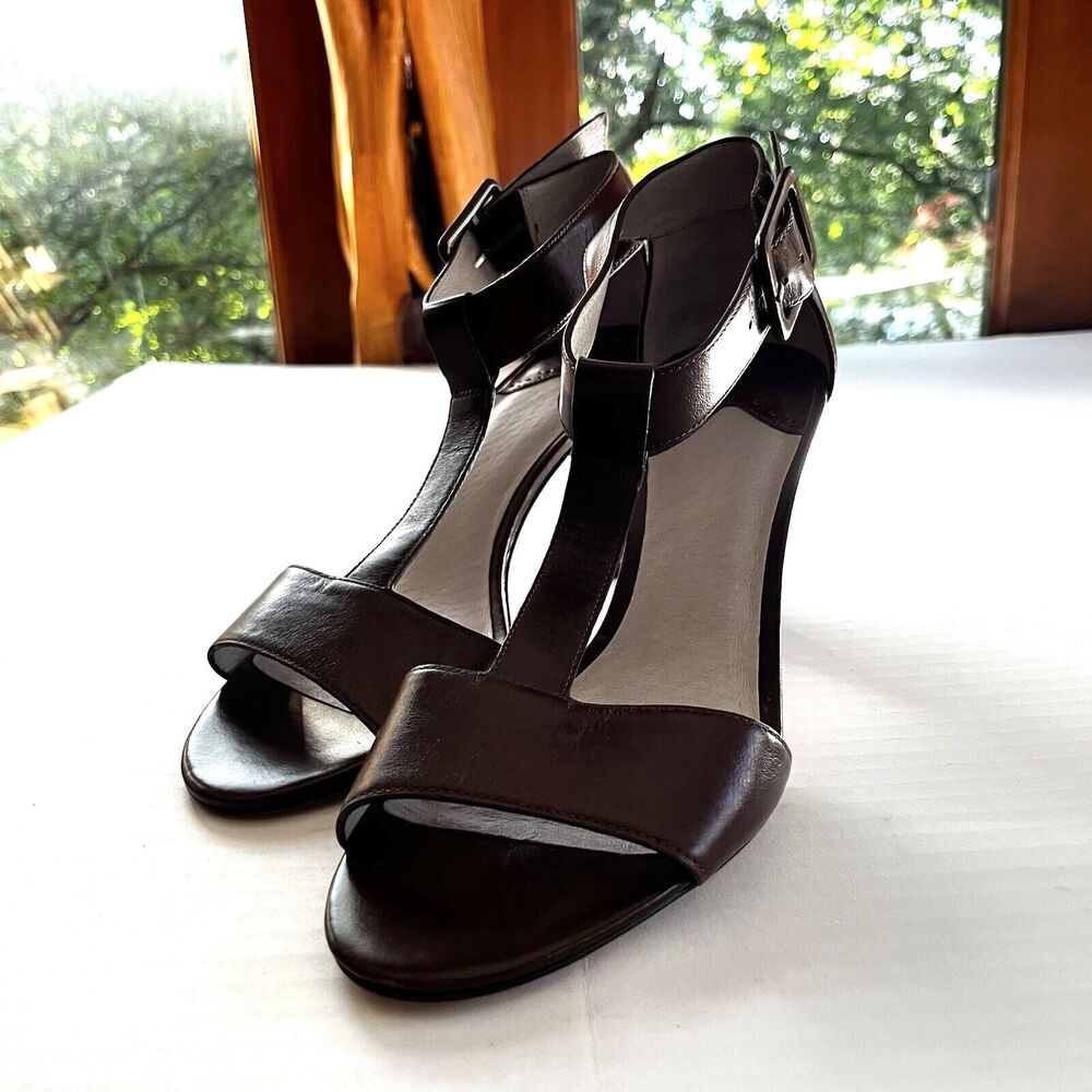 Johnston & Murphy Leather Strap Heels Ankle T-Strap Comfortable Women’s Size 10